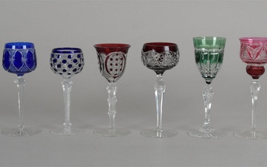 A Collection of Six Crystal Wine Glass