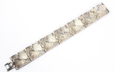A Finnish silver stylised panel bracelet by Matti J Hyvarinen