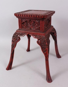 A GOOD CHINESE CINNABAR LACQUER STAND, late 19th