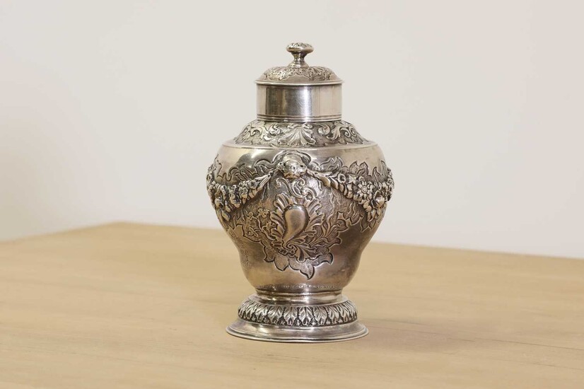 A George II silver tea canister