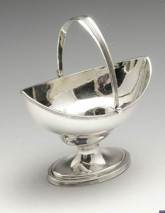 A George III silver pedestal sugar basket by Peter & Ann Bateman.