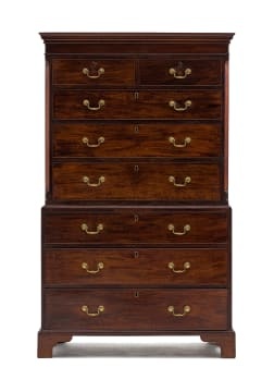A Georgian mahogany chest-on-chest, late 18th century