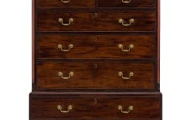 A Georgian mahogany chest-on-chest, late 18th century