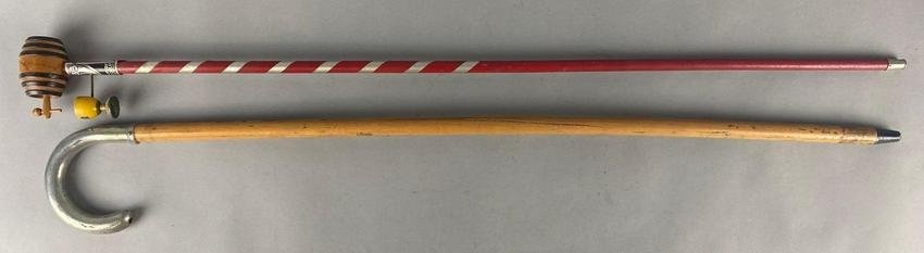 A Group of 2 1934 Chicago Worlds Fair Souvenir Wood Walking Canes