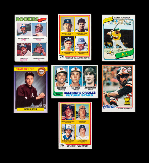 A Group of Seven Hall of Fame Baseball Rookie Cards