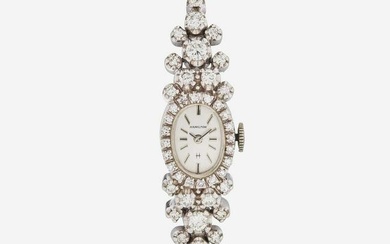 A Ladies Hamilton 14K White Gold and Diamond Bracelet Watch