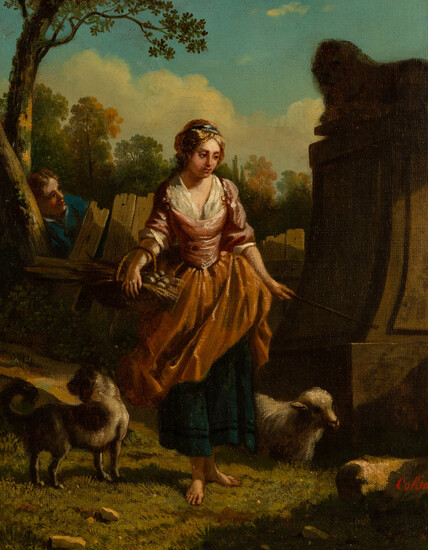 A Lady with a Dog and Lambs