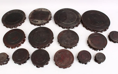 A MIXED LOT OF 19TH CENTURY CHINESE CARVED HARDWOOD