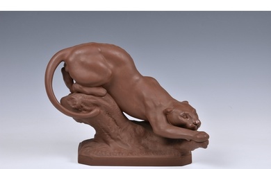 A Meissen Stoneware Model of a Panther, late 20th century, i...