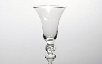 A Newcastle light baluster glass mid 18th century, with a...