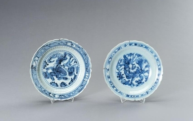 A PAIR OF 'BUDDHIST LION' DISHES, MUSEUM PROVENANCE
