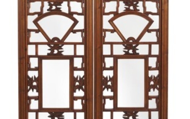 A PAIR OF CHINESE WOODEN FRETWORK WINDOW PANELS QING DYNASTY (1644-1912), CIRCA 19TH CENTURY