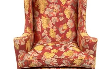 A Queen Anne Style Upholstered Easy Chair Height 43 x