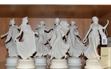 A SET OF SIX WEDGWOOD LIMITED EDITION 'THE DANCING HOURS' CO...