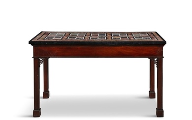 A SPECIMEN MARBLE TOP RECTANGULAR TABLE, 19TH CENTURY the r...