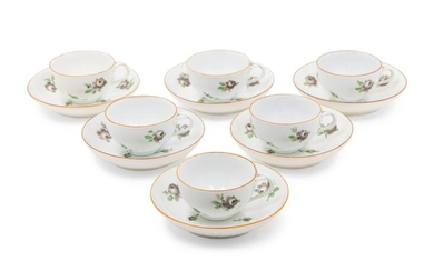 A Set of Six Meissen Porcelain Cups and Saucers