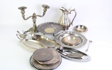 A Silver Plated Christofle Dish Together with Other Plated Wares