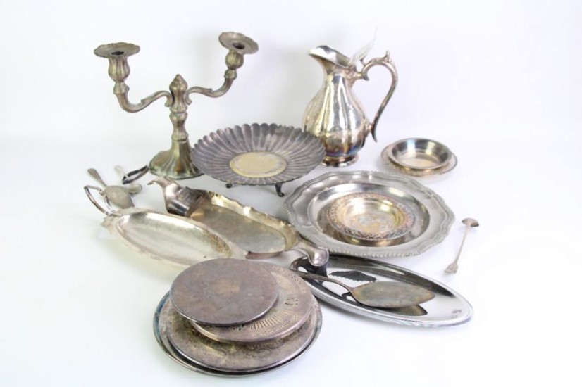A Silver Plated Christofle Dish Together with Other Plated Wares