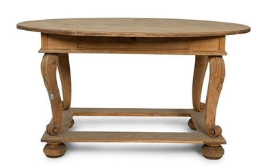 A Swedish Limed Wood Center Table Height 29 3/4 x width