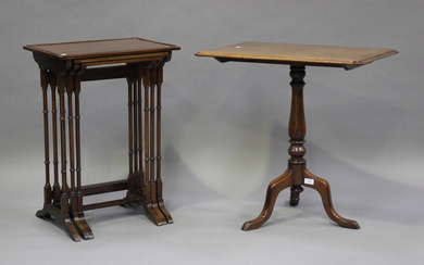 A Victorian mahogany rectangular wine table, height 70cm, width 68cm, depth 48cm, together with a Ge