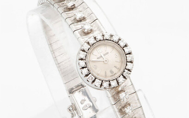 A Vintage Jaeger-LeCoultre 18K White Gold and Diamond Ladies Watch Bracelet