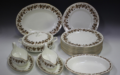 A Wedgwood 'Autumn Vine' pattern part service, comprising a tureen and cover, an oval plat
