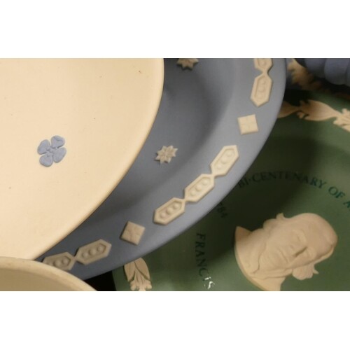 A collection of Wedgwood Jasperware to include: Vases, dip b...