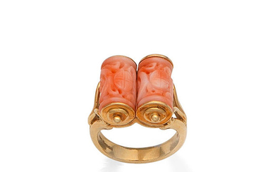 A coral dress ring