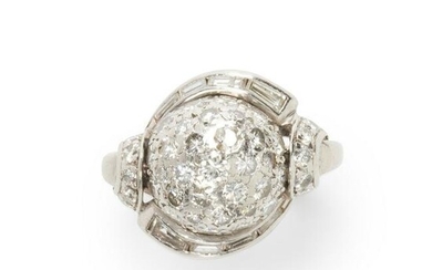 A diamond and platinum ring