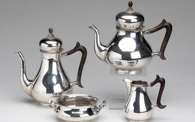 A four-piece Dutch silver tea service
