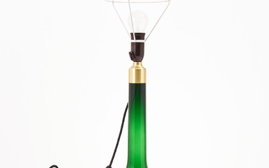 A glass table lamp by Le Klint, Holmegaard.