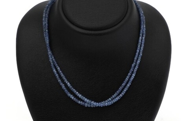 NOT SOLD. A graduated two-strand necklace set with numerous sapphire roundels and a magnetic sterling silver clasp. L. app. 46 cm. – Bruun Rasmussen Auctioneers of Fine Art