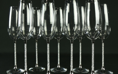 A group of Swarovski "Crystalline" champagne flutes