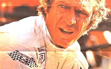 A large Steve McQueen 'Le Mans' promotional poster