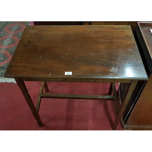 A late 19th Century Mahogany Table with stretcher base. Appr...