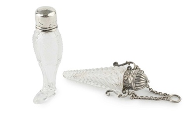 A late 19th century cut glass novelty scent bottle, in...