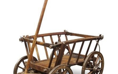 A miniature model of a haycart, elements...