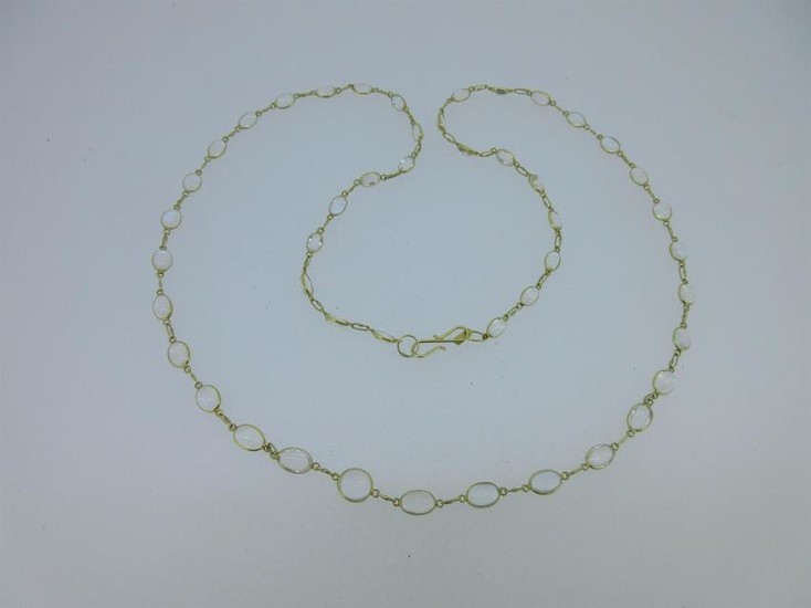 A necklace of spectacle set moonstones
