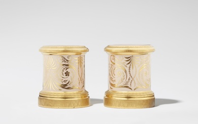 A pair of Berlin KPM porcelain plinths