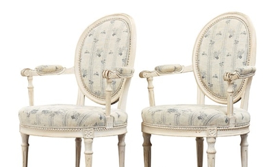 A pair of Danish late 18th century armchairs.
