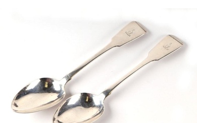 A pair of George IV Irish silver serving spoons, Dublin 1829...