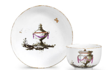 A rare Fulda teacup and saucer