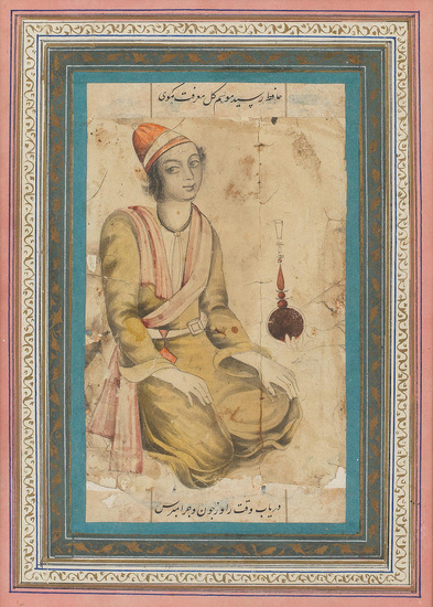 A seated youth, probably a dervish Persia, late 18th-early 19th...