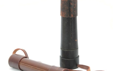 AN EARLY 20th CENTURY FIVE DRAW TELESCOPE SIGNED A