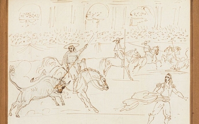 ANONYME XIXème siècle Scène de corrida,... - Lot 52 - Art-Valorem
