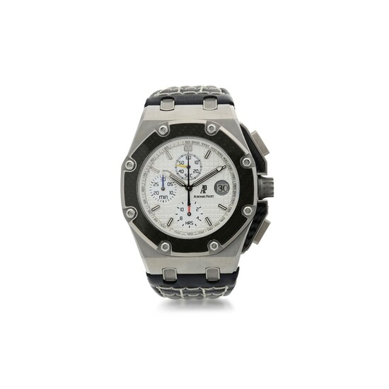 AUDEMARS PIGUET | REFERENCE 60301O.OO.D001IN.01 ROYAL OAK OFFSHORE JUAN PABLO MONTOYA A LIMITED EDITION TITANIUM AND CARBON FIBER CHRONOGRAPH WRISTWATCH WITH DATE, CIRCA 2010