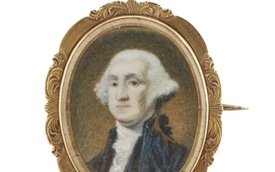 After Gilbert Stuart (1755-1828) Portrait miniature of George Washington,...