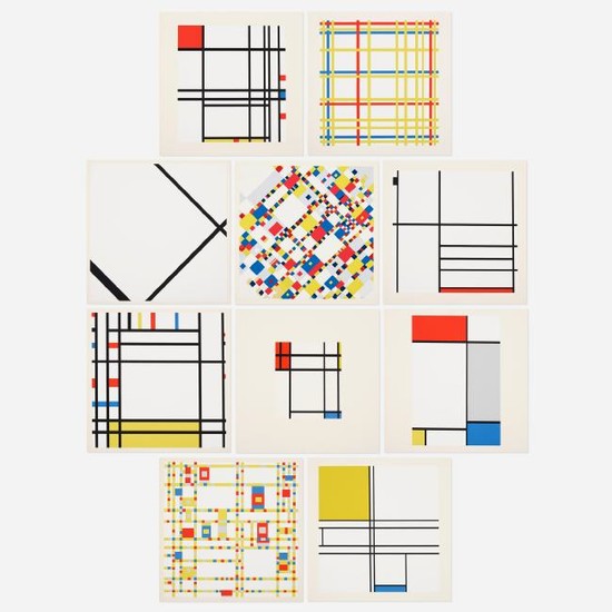 After Piet Mondrian, A Portfolio of Ten Paintings