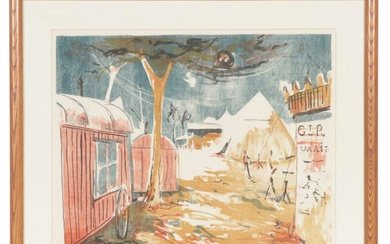 Albert Pfister Lithograph of Circus Scene, 20th Century
