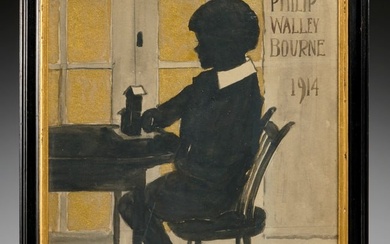 American School, silhouette painting, 1914
